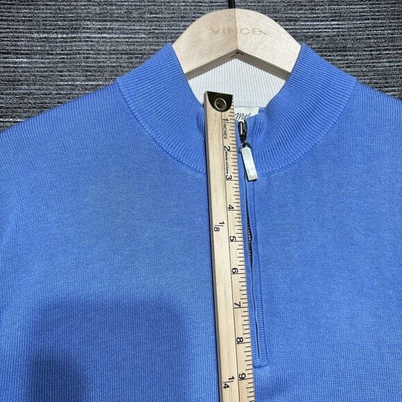 Peter Millar Vest Men's Large Blue Full Zip Vintage Silk Cashmere - Picture 6 of 12